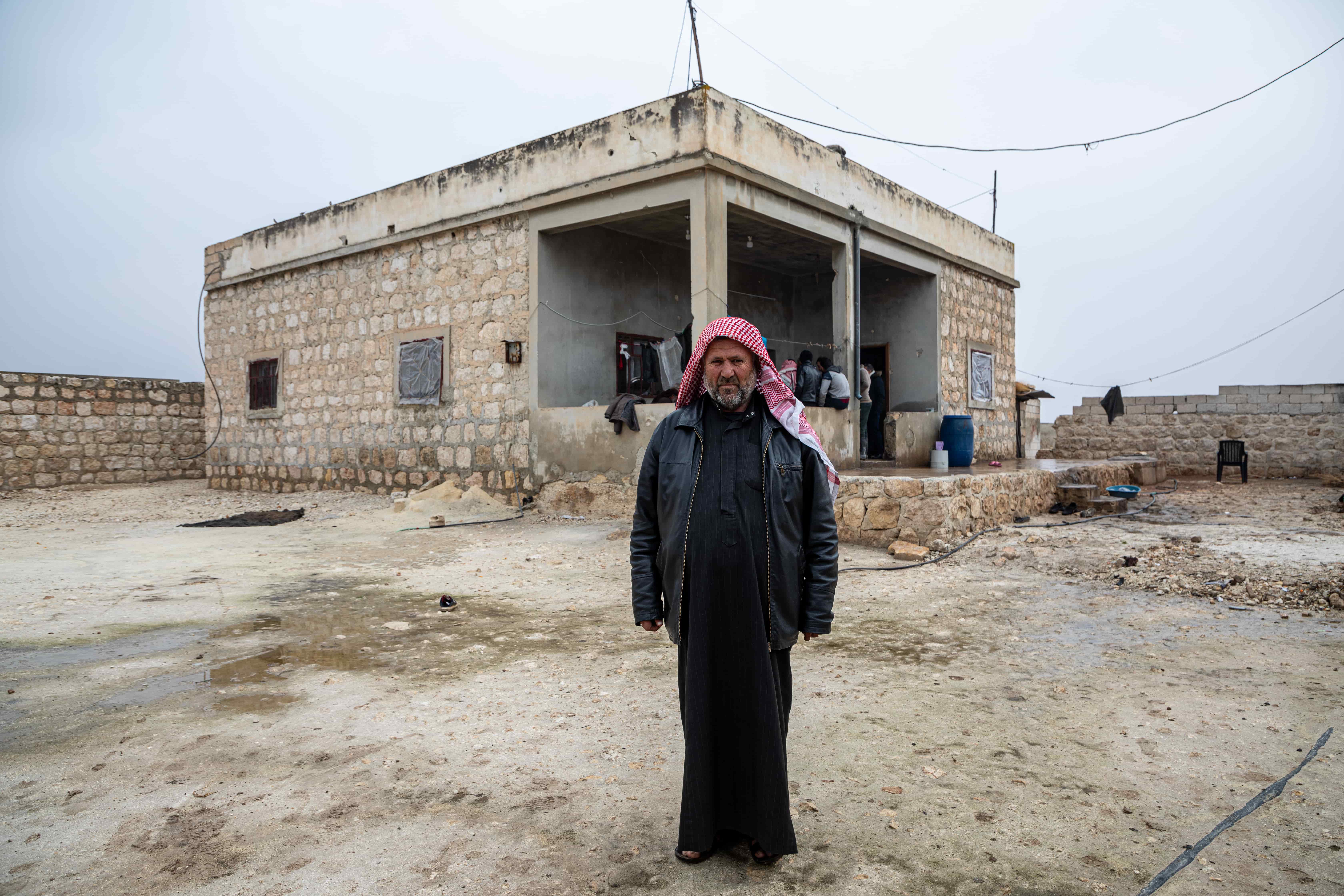 Portrait photos of Abdel Hamid Al-Hashimi, 51, who received a shelter package provided by UNHCR to support the most vulnerable families in Barneh village, located in southern rural Aleppo. 